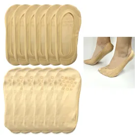 12pk No Show Socks Women Nude Flats Non Slip Foot Liner Invisible Ultra Low 9-11