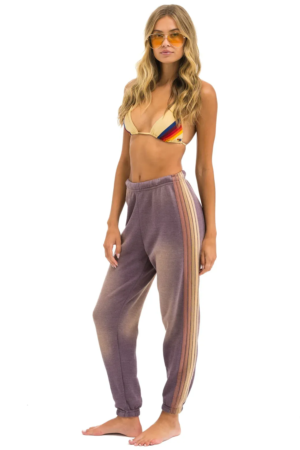 5 STRIPE WOMENS SWEATPANT IN FADED MOCHA