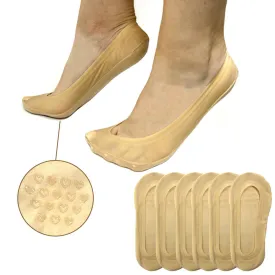 6 Pairs No Show Socks Women Ultra Low Cut Liners Non Slip Footies for Flats 9-11