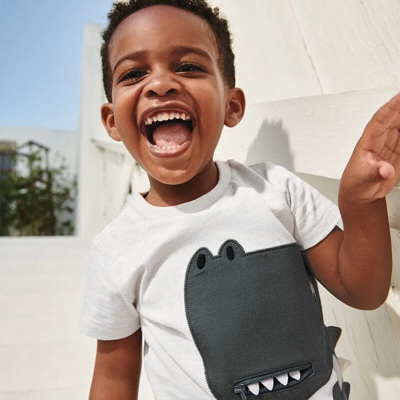 Embroidered Patch Dino Summer Tee