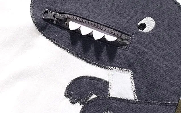 Embroidered Patch Dino Summer Tee