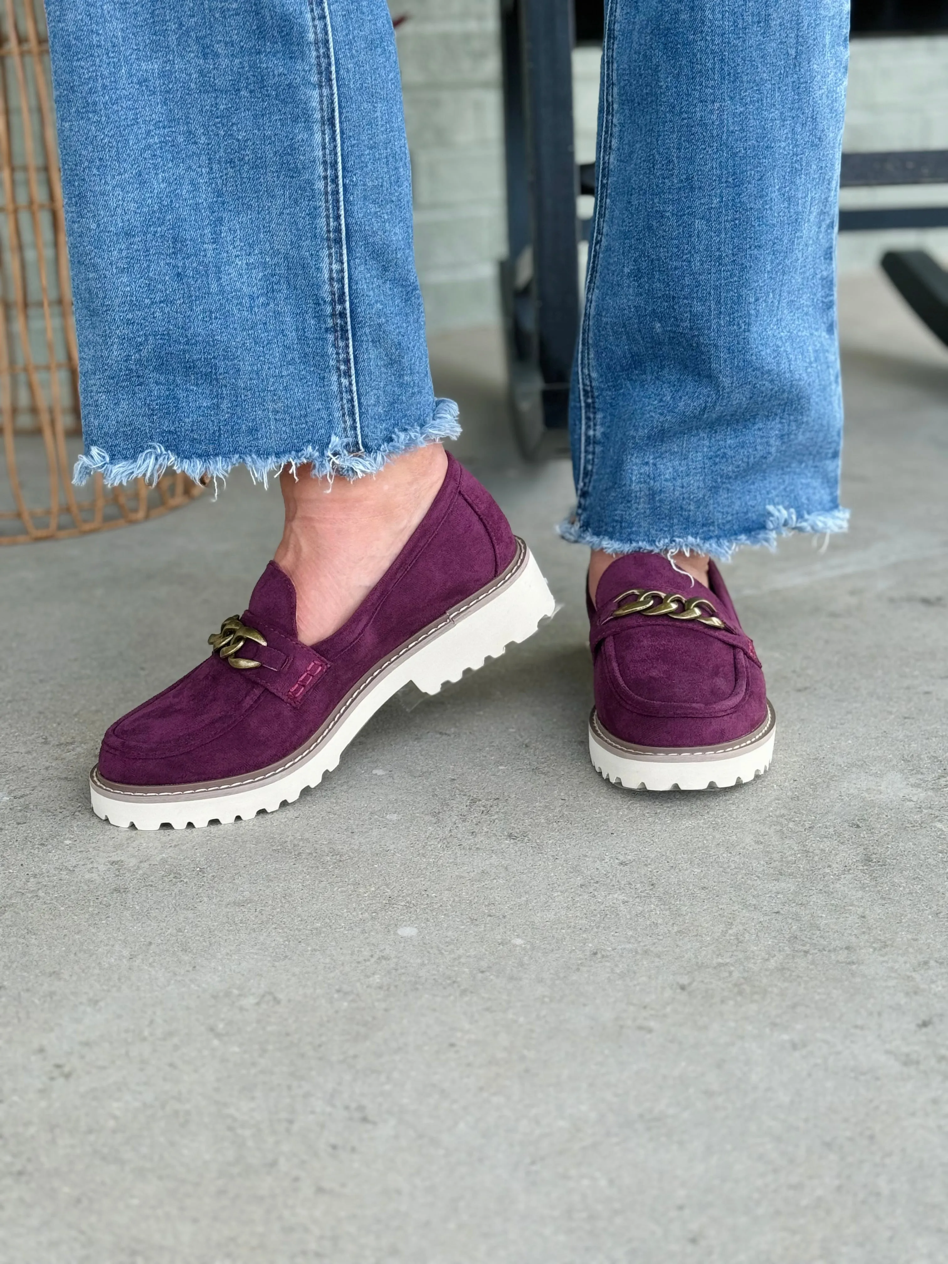 FINAL SALE - Corkys Faux Suede Literally Loafers - Wine