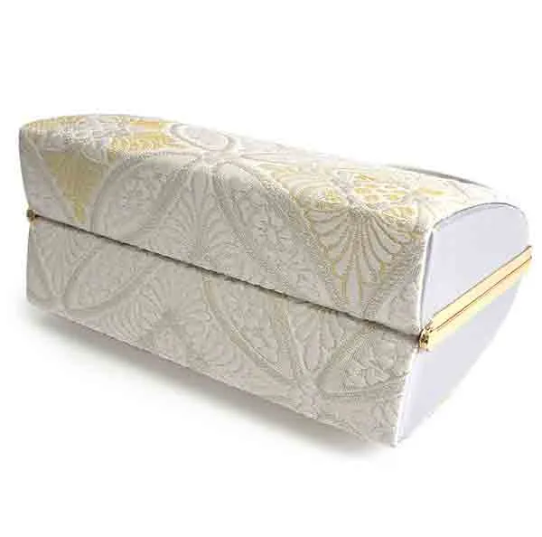 Formal Zori Sandals and Bag Set for TEA ceremony【White base with a floral shippou (seven treasures) pattern./ONE-SIZE】