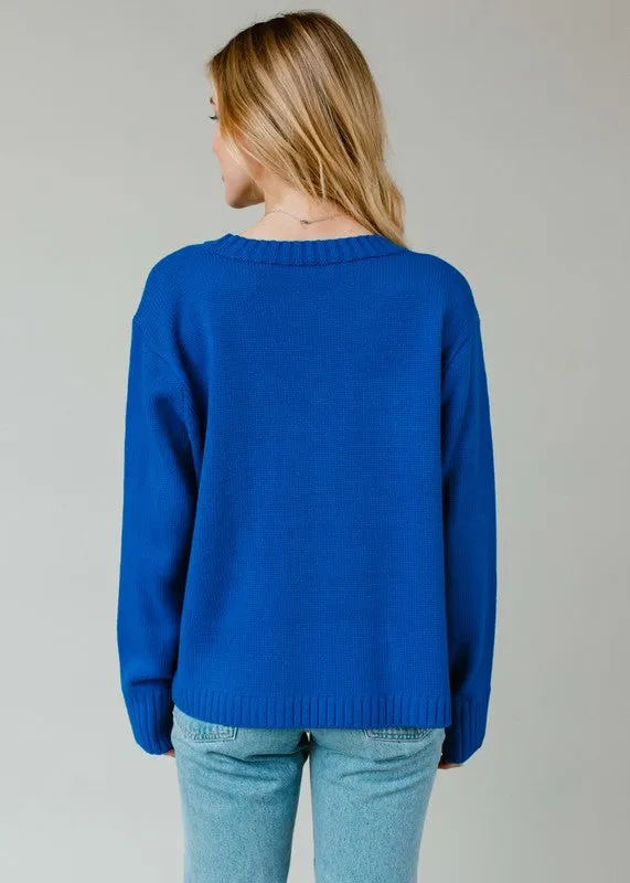 Frosted Blueberry Ski Sweater