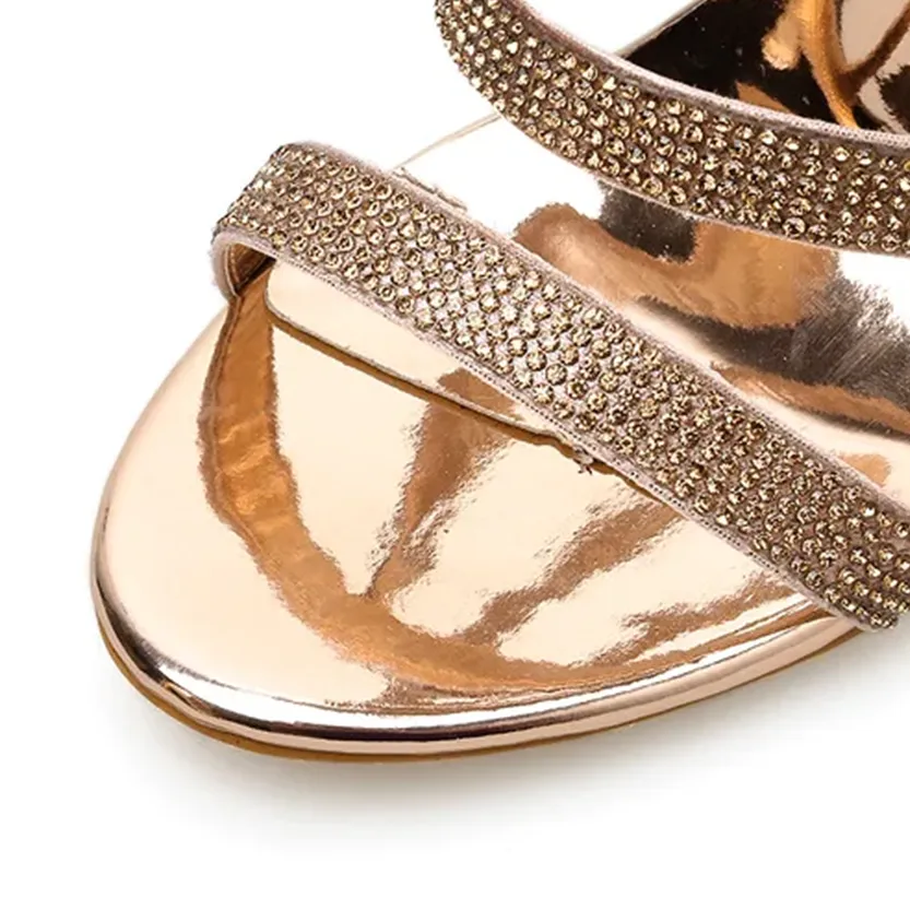 Funki Buys | Shoes | Women's Mid-calf Bling Gladiator Sandals