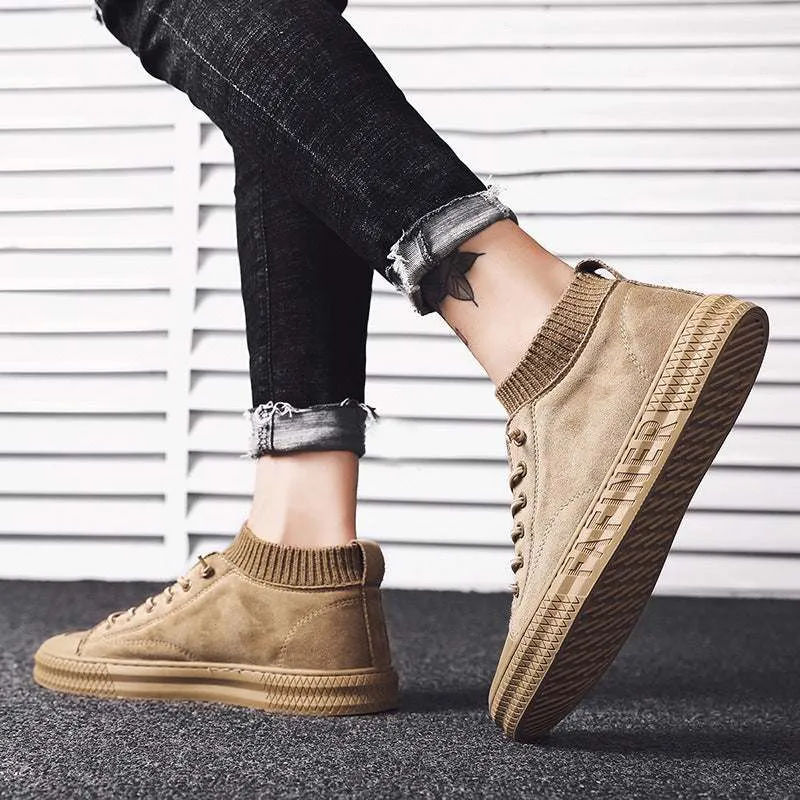 Lace-up breathable low heel shoes men's shoes