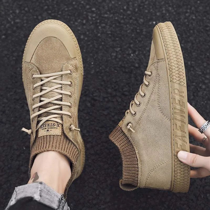 Lace-up breathable low heel shoes men's shoes