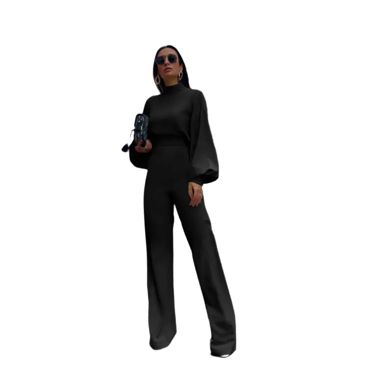 Lanternrmad jumpsuit med hg midja