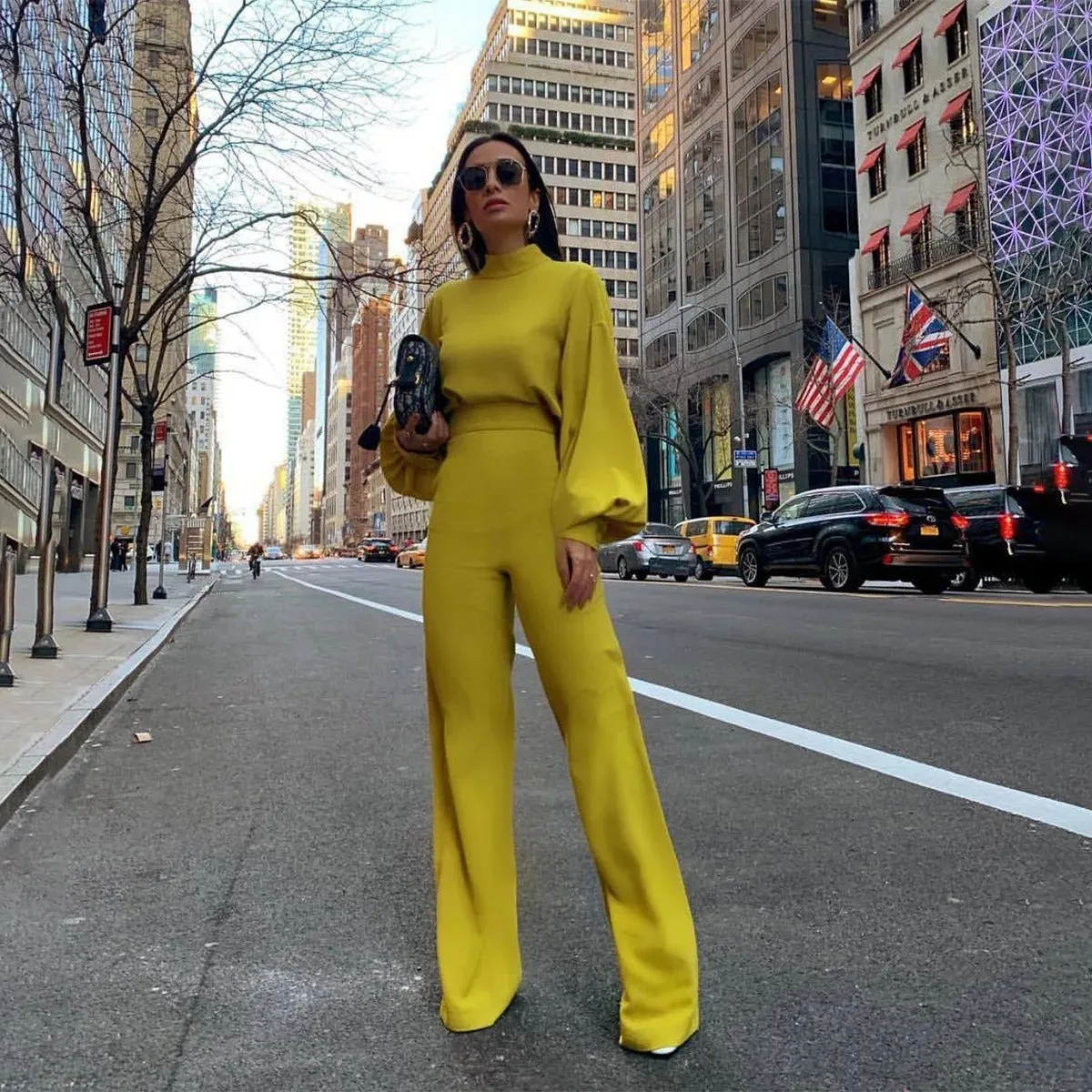 Lanternrmad jumpsuit med hg midja