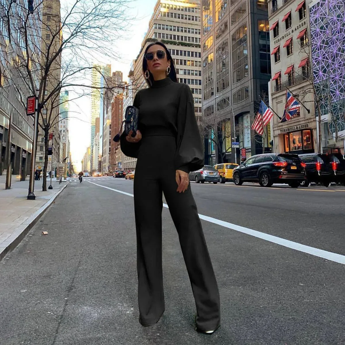 Lanternrmad jumpsuit med hg midja
