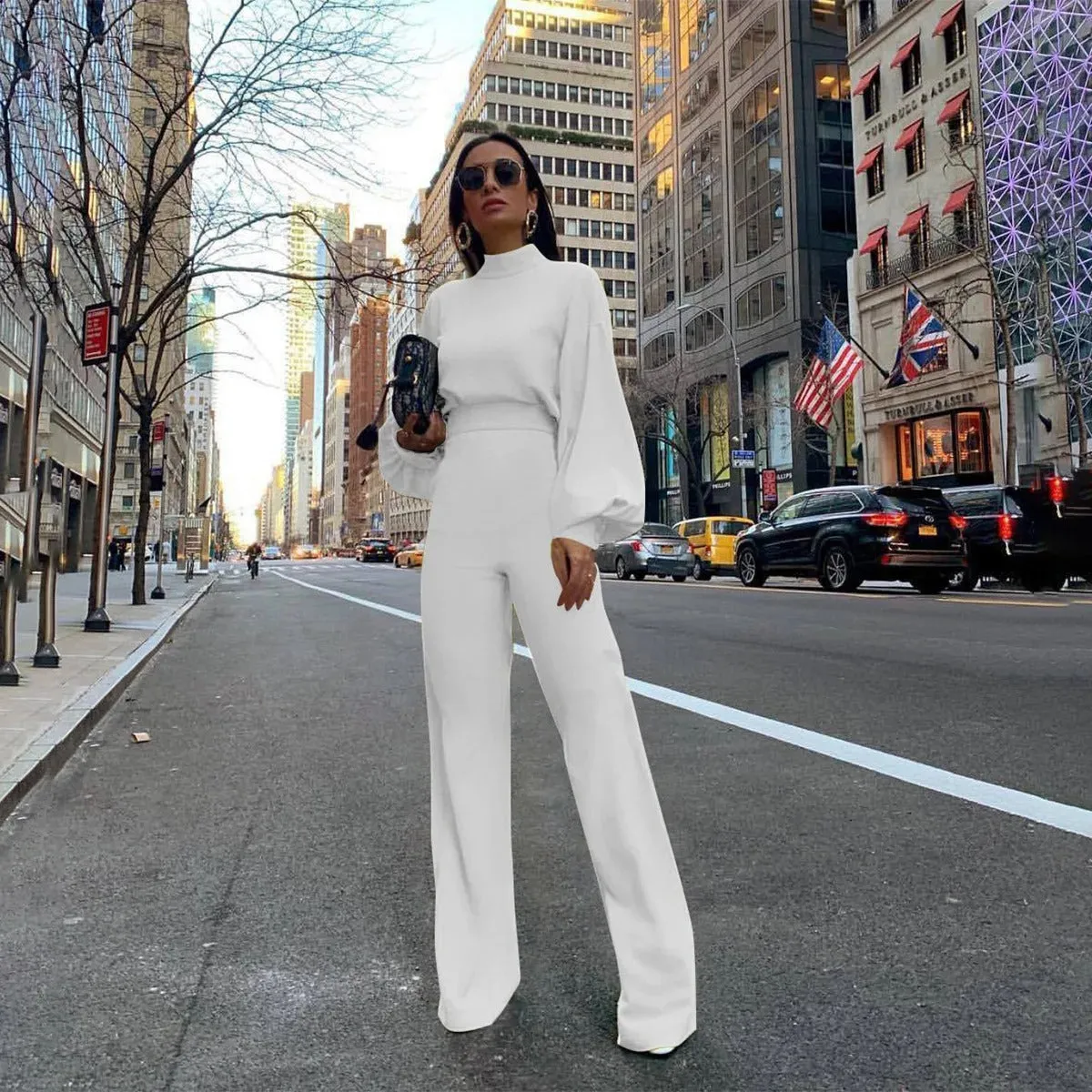 Lanternrmad jumpsuit med hg midja