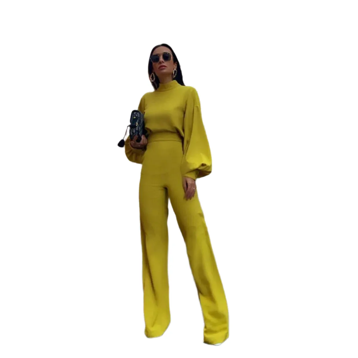 Lanternrmad jumpsuit med hg midja