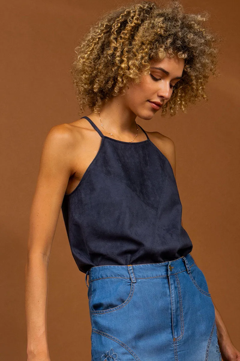 Lilyana Suede Halter Top