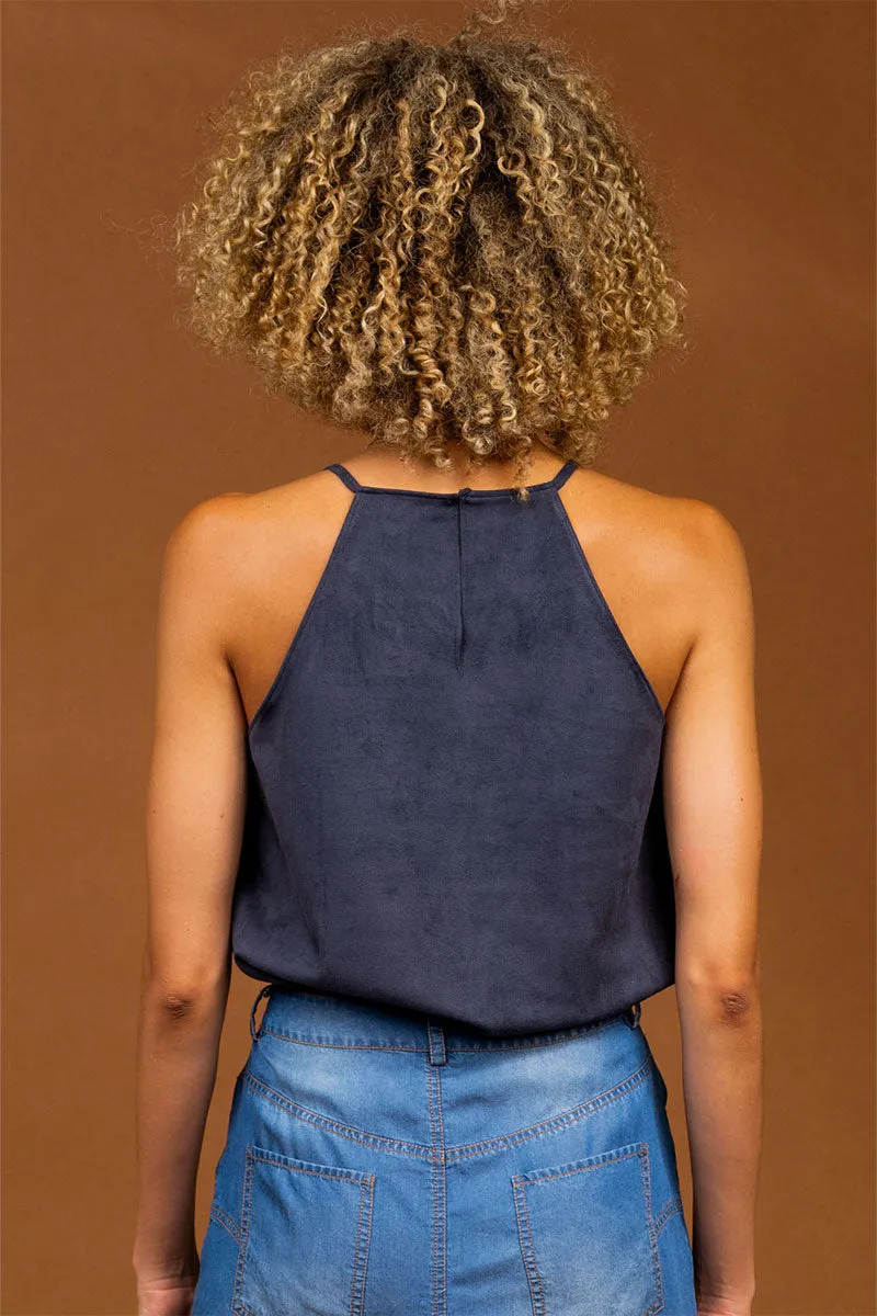 Lilyana Suede Halter Top