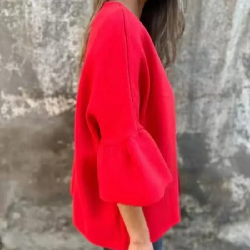 Limited Time 49% OFFWomen's Round Neck Flare Sleeve Short Jacket