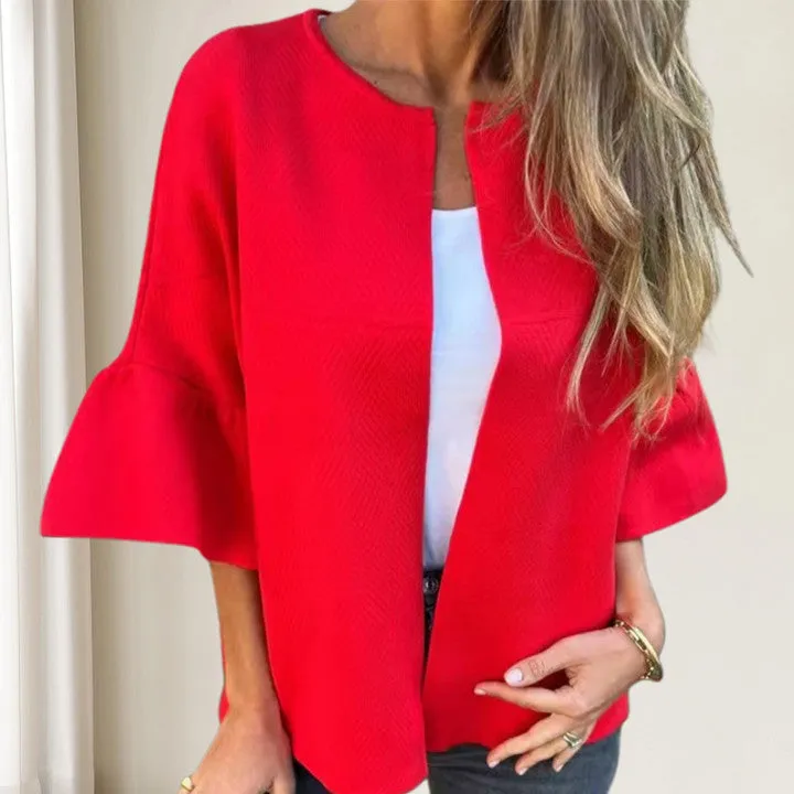 Limited Time 49% OFFWomen's Round Neck Flare Sleeve Short Jacket
