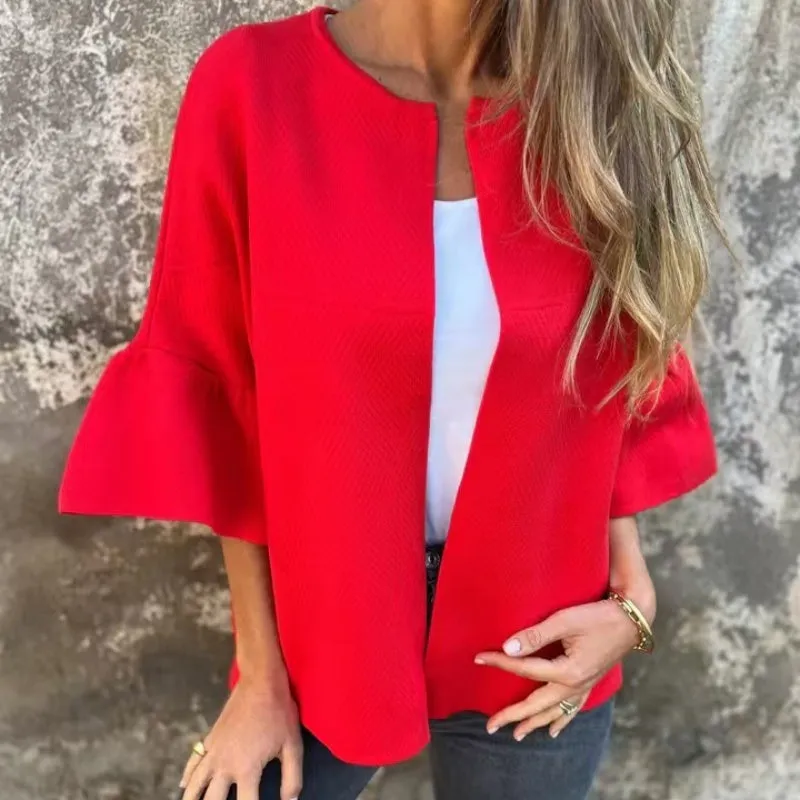 Limited Time 49% OFFWomen's Round Neck Flare Sleeve Short Jacket