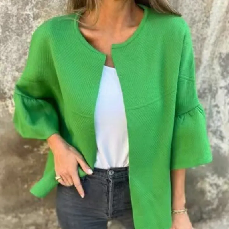 Limited Time 49% OFFWomen's Round Neck Flare Sleeve Short Jacket