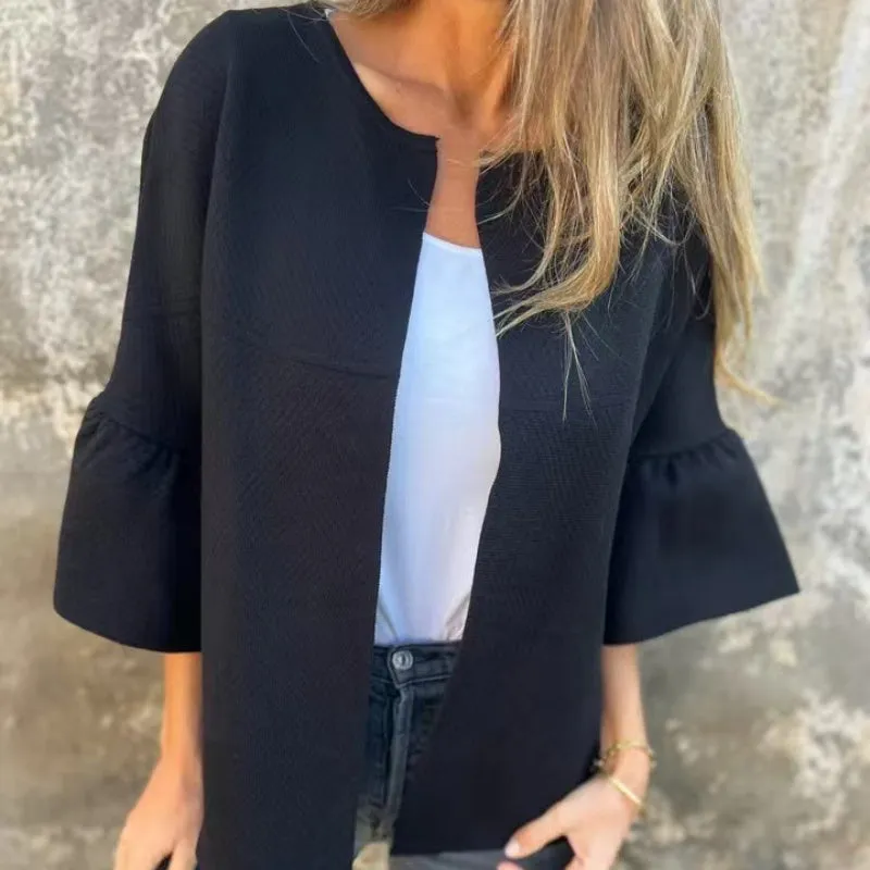 Limited Time 49% OFFWomen's Round Neck Flare Sleeve Short Jacket