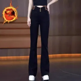 Limited Time 50% Off Women's High-Waisted Flared Pants with Plush Lining