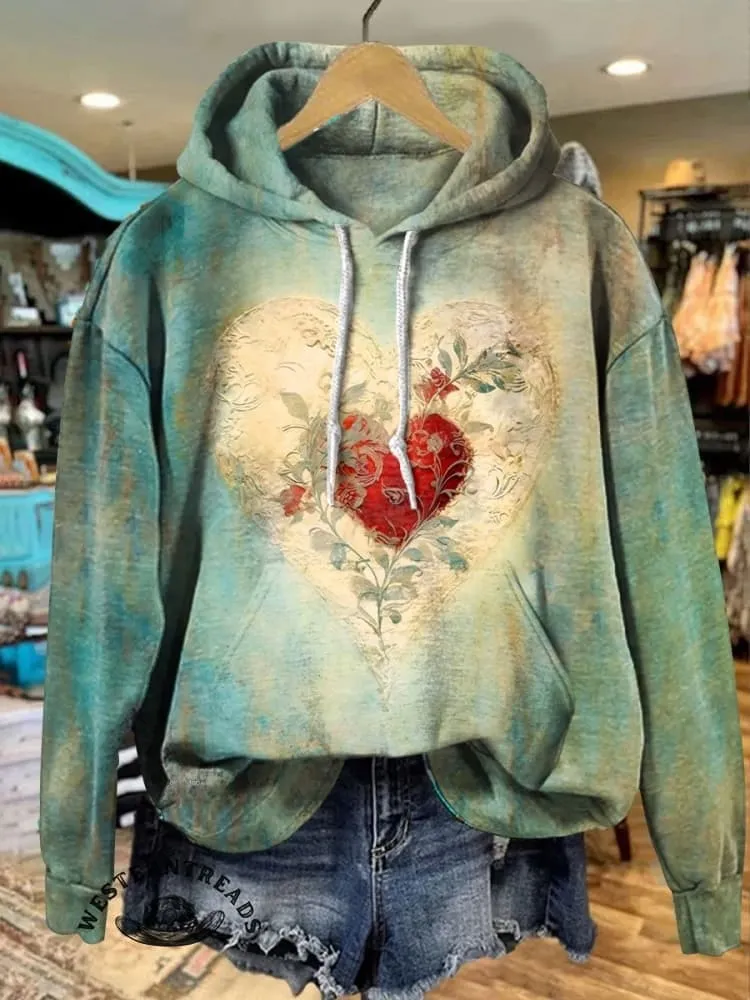 🔥Limited Time Discount🔥Vintage Heart Print T-shirt
