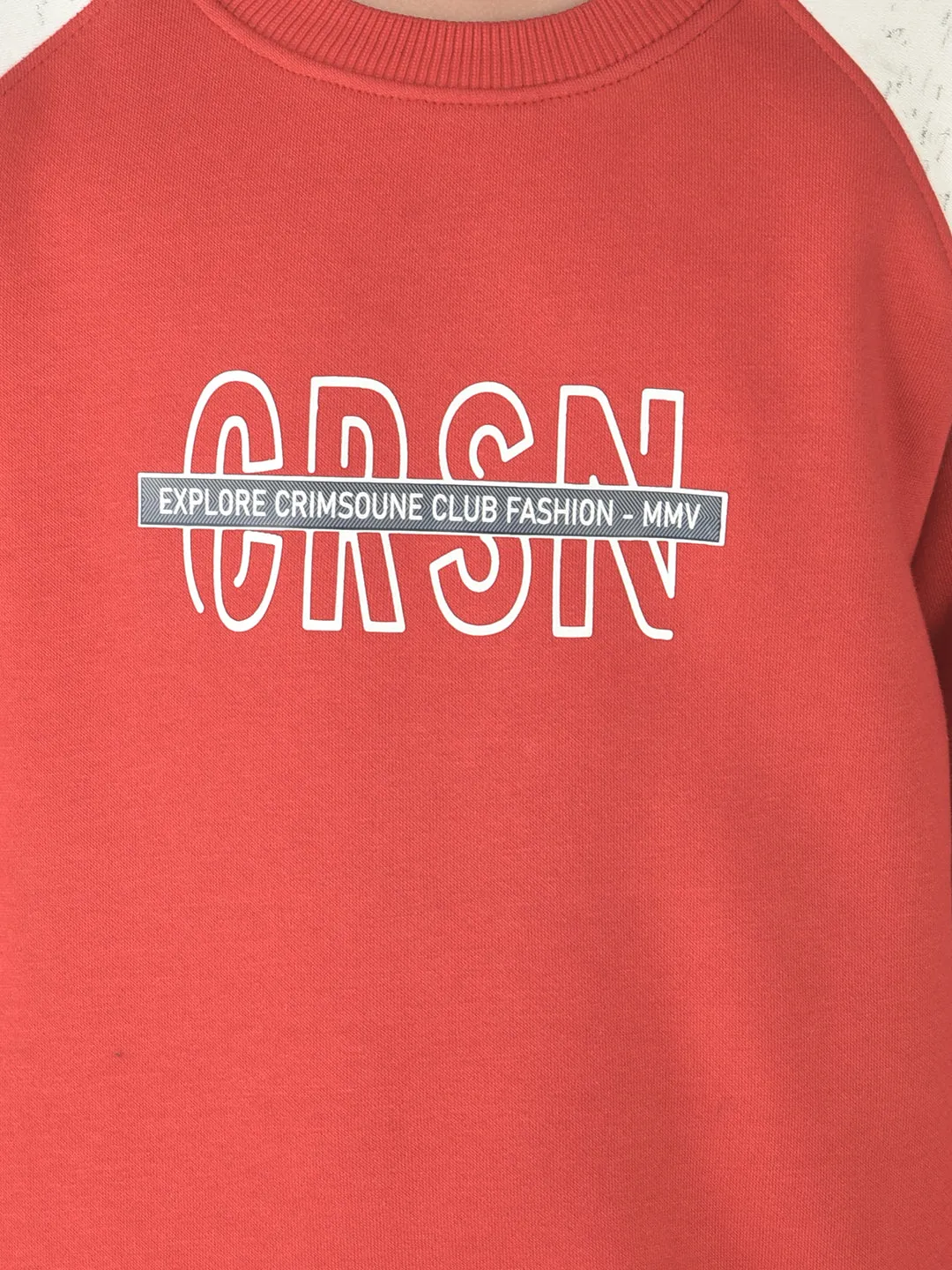 Red Brand-Typographic Sweatshirt
