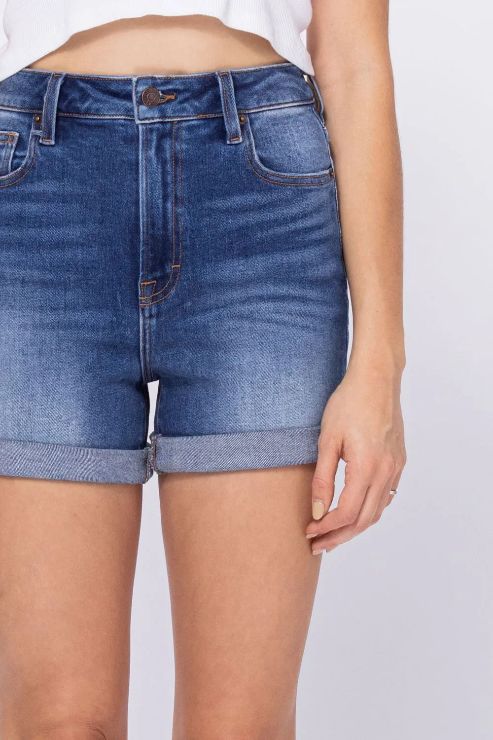Sofie High Rise Roll Up Shorts
